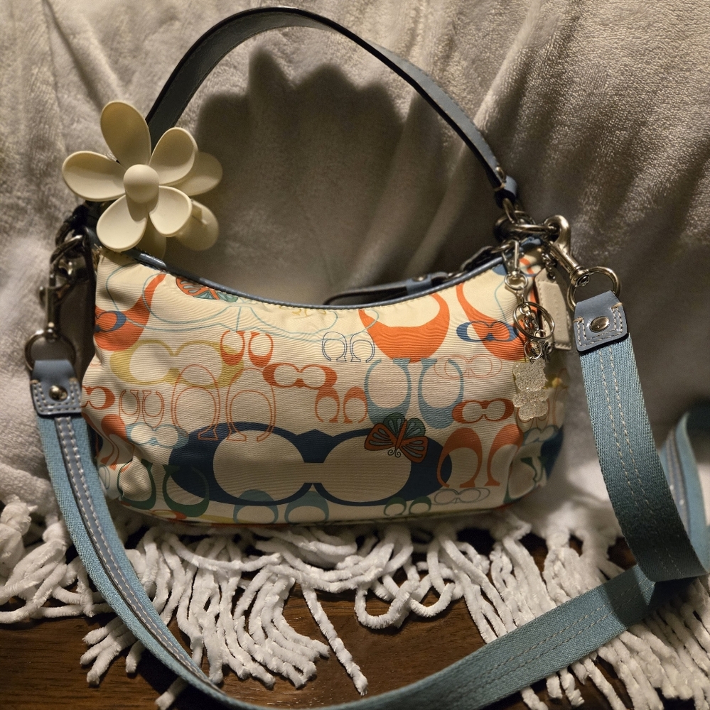 Coach Rare Optic C Butterfly Print Convertible Crossbody Shoulder Bag #17429